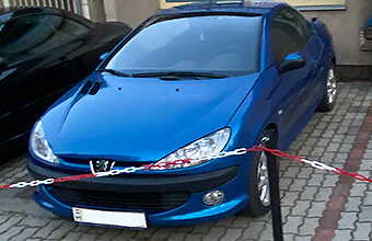 Bérelhető kabrió siófokon. Peugeot 206 CC kék színben